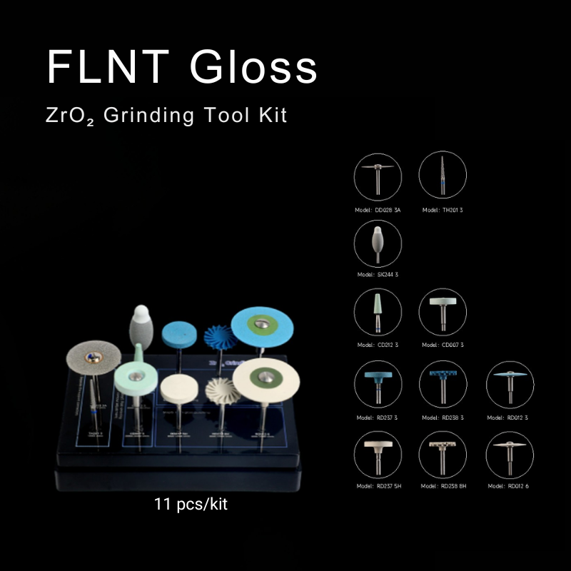 FLNT GLoss zirconia grinding tool kit 11 piece kit
